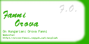 fanni orova business card